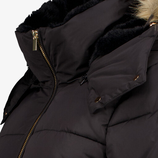 Korte gewatteerde dames winterjas zwart