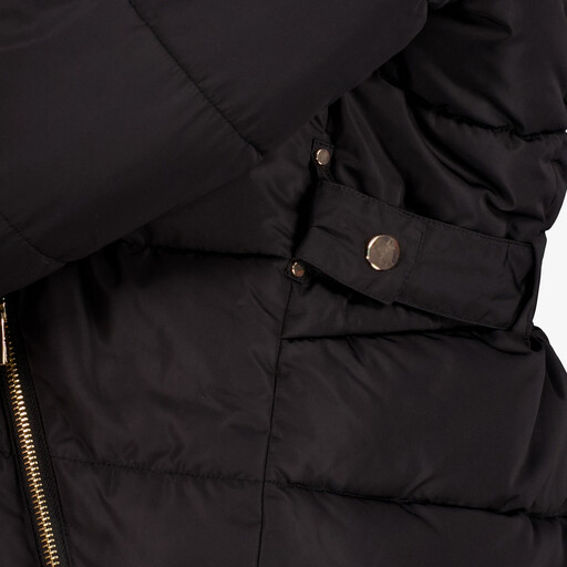Korte gewatteerde dames winterjas zwart