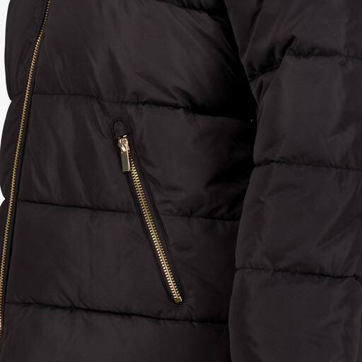 Korte gewatteerde dames winterjas zwart