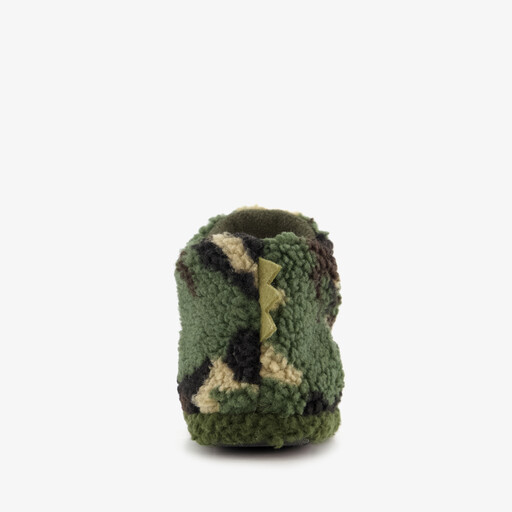 Hoge jongens pantoffels met camouflageprint groen