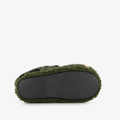 Hoge jongens pantoffels met camouflageprint groen