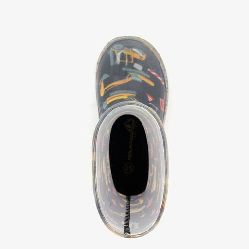 Kinder regenlaarzen met graafmachines en lichtjes