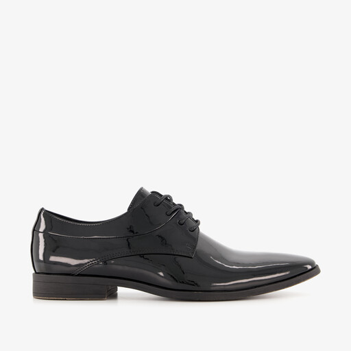 Heren lak veterschoenen zwart
