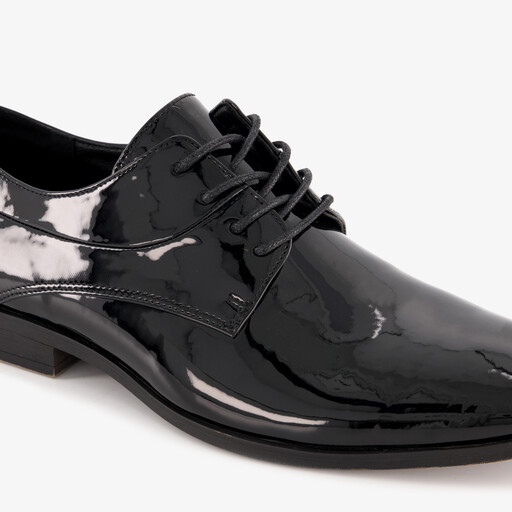 Heren lak veterschoenen zwart