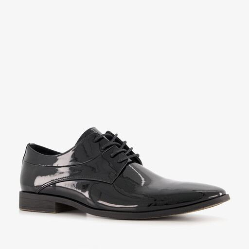 Heren lak veterschoenen zwart