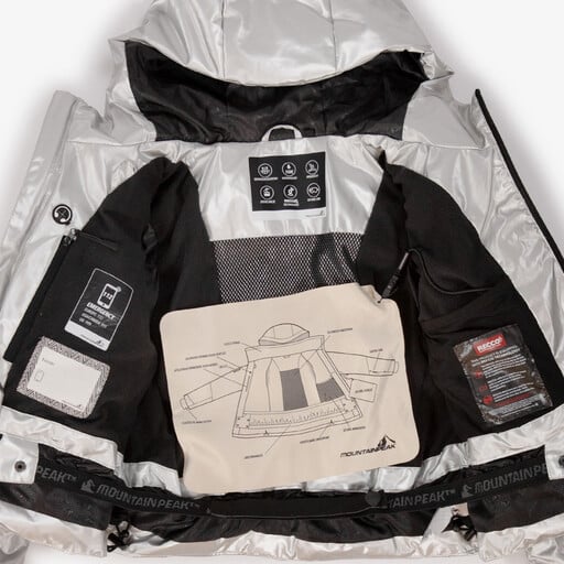 Kinder ski-jas zilver 10000 mm waterkolom