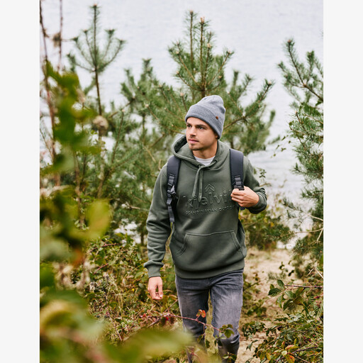 Gebreide heren muts grijs