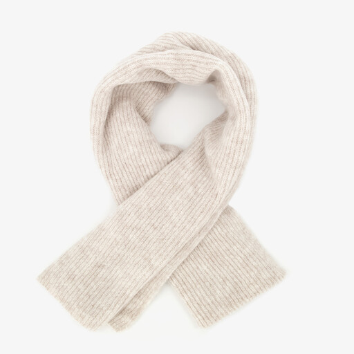 Dames rib sjaal wit