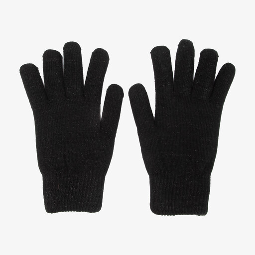 Gebreide dames handschoenen zwart