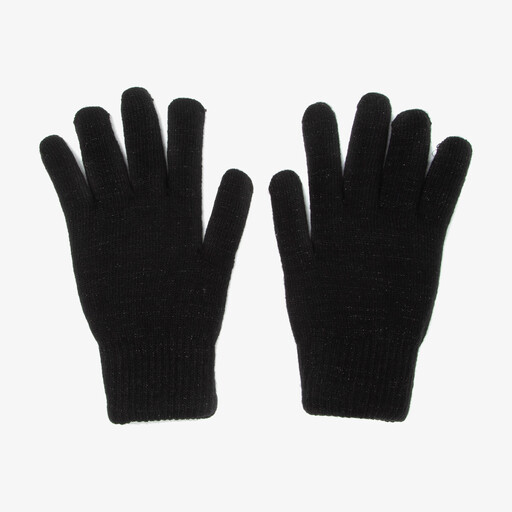 Gebreide dames handschoenen zwart