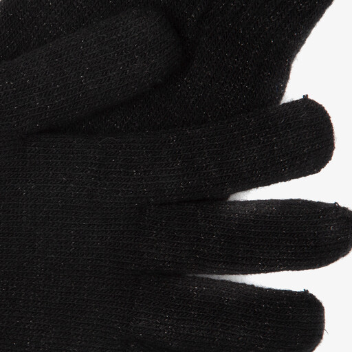 Gebreide dames handschoenen zwart