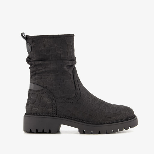 Dames croco boots zwart