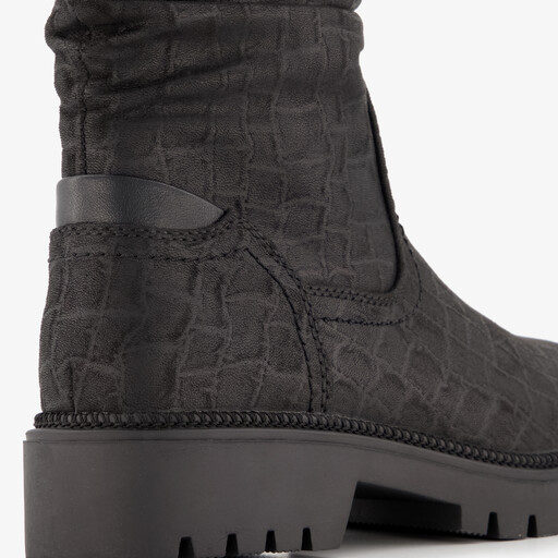 Dames croco boots zwart