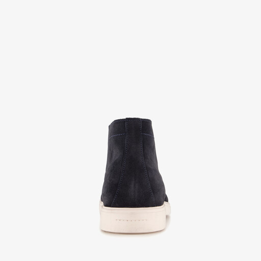 Suède heren veterschoenen donkerblauw