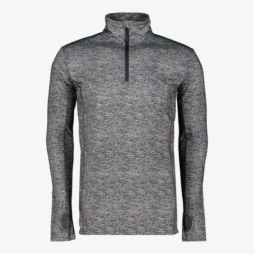 Heren skipully met rits grijs