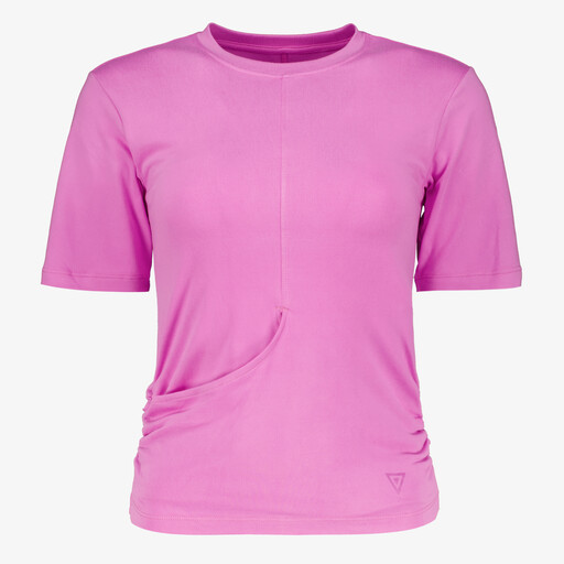 Dames sport T-shirt met zakje roze