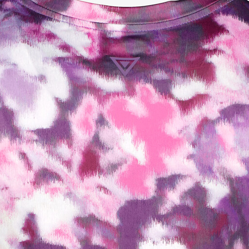 Dames sport T-shirt met bloemenprint paars