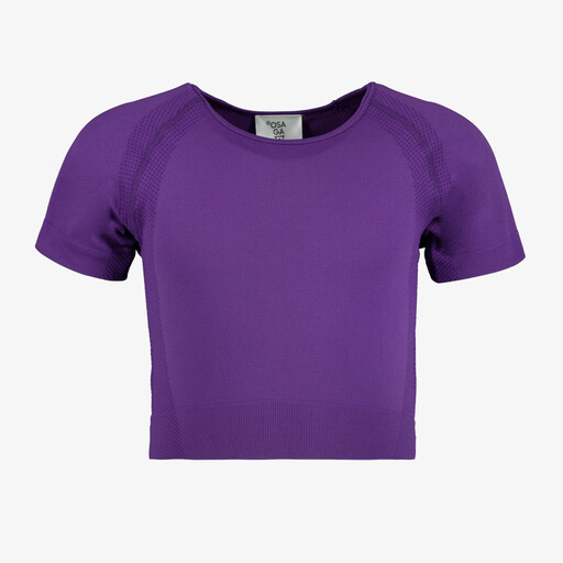 Naadloos cropped meisjes sport T-shirt paars