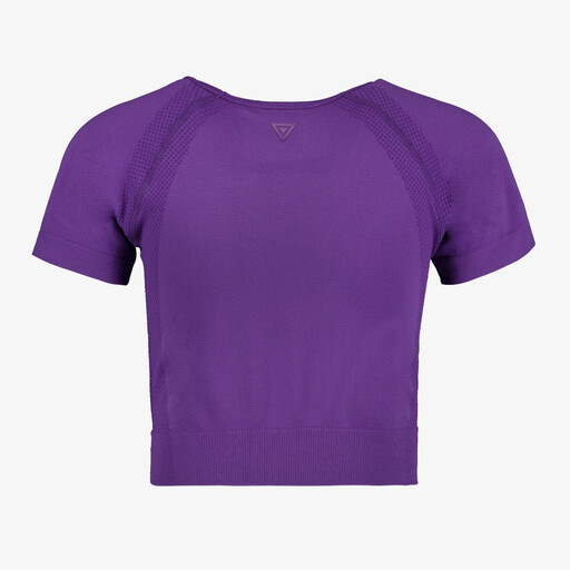 Naadloos cropped meisjes sport T-shirt paars