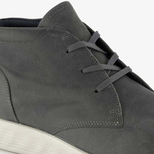 ECCO leren heren veterboots grijs