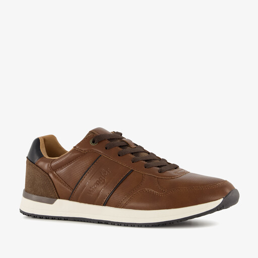 Heren sneakers cognac wit