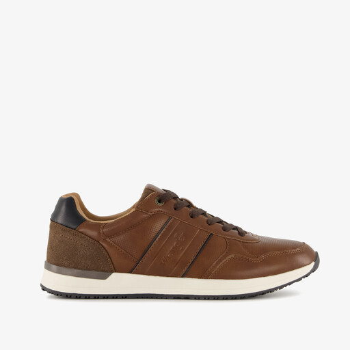 Heren sneakers cognac wit