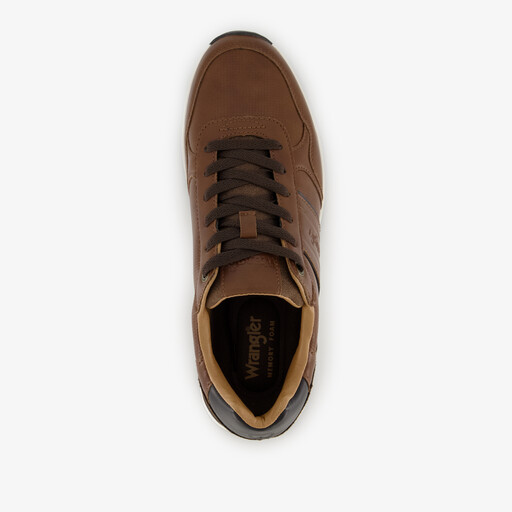 Heren sneakers cognac wit