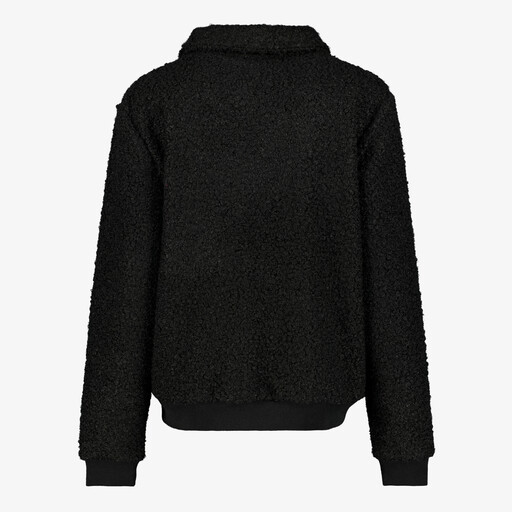 Dames teddy bomber jas zwart