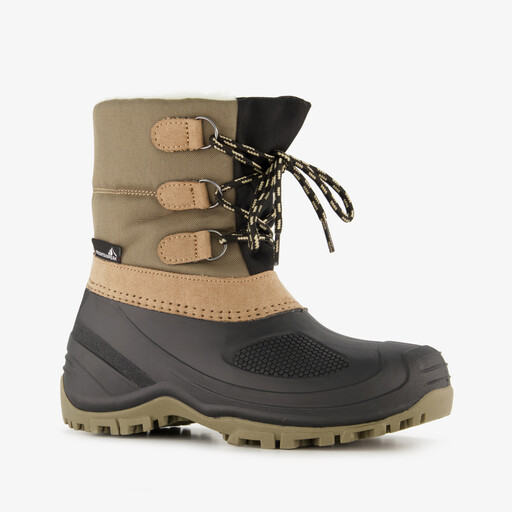 Gevoerde kinder snowboots beige zwart