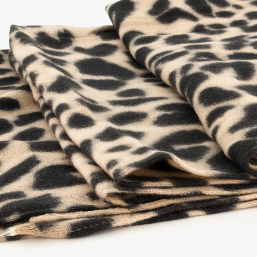 Dames sjaal met panterprint beige zwart