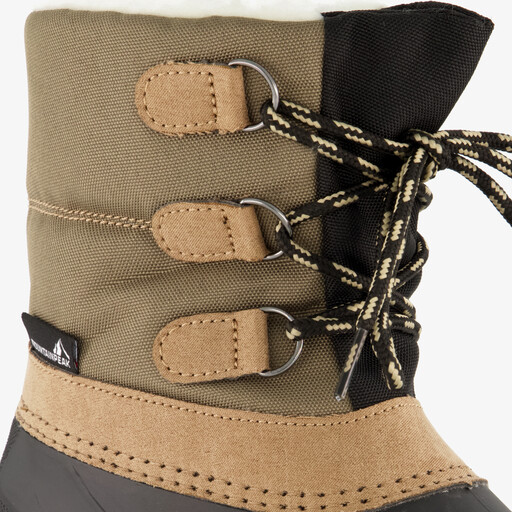 Gevoerde kinder snowboots beige zwart