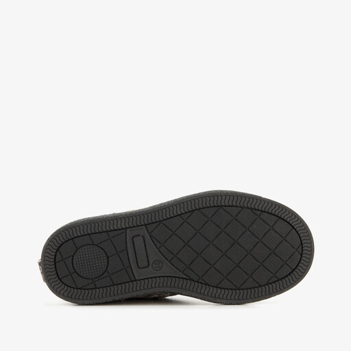 Leren meisjes veterschoenen met panterprint bruin