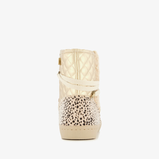 Gevoerde meisjes teddy boots beige goud