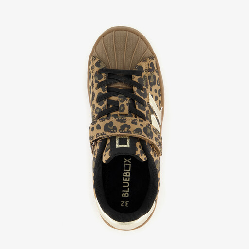 Meisjes sneakers met luipaardprint en metallic