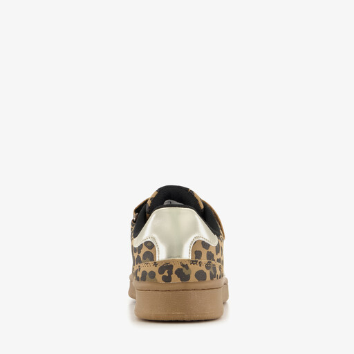 Meisjes sneakers met luipaardprint en metallic