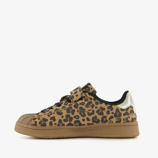 Meisjes sneakers met luipaardprint en metallic