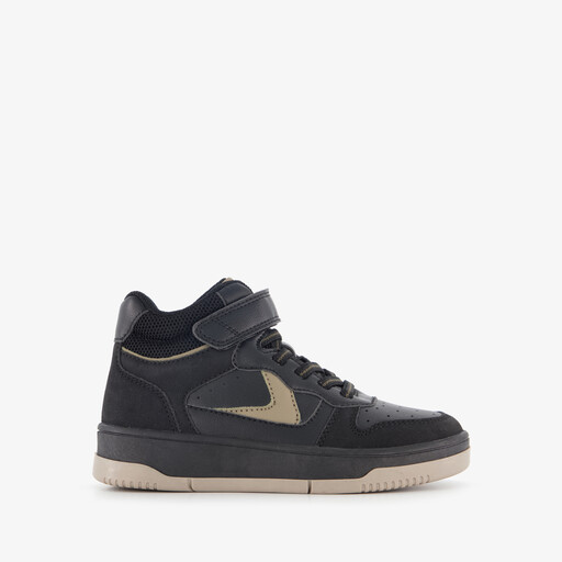 Hoge jongens sneakers zwart beige