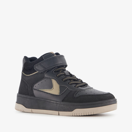 Hoge jongens sneakers zwart beige