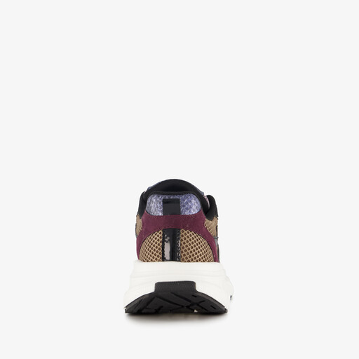 Dames dad sneakers met slangenprint zwart