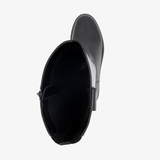 Hoge leren dames laarzen zwart