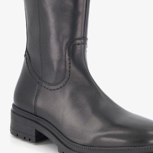Hoge leren dames laarzen zwart