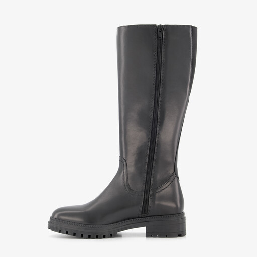 Hoge leren dames laarzen zwart