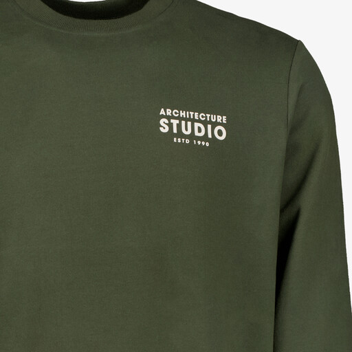Unsigned heren sweater met backprint groen