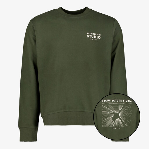 Unsigned heren sweater met backprint groen