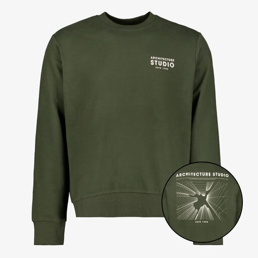 Unsigned heren sweater met backprint groen
