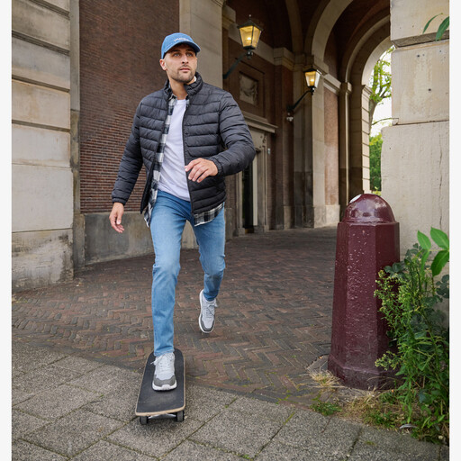 Gewatteerde heren jas zwart