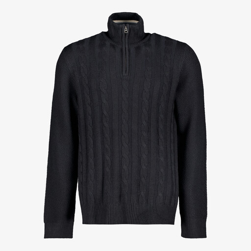 Heren trui met hoge kraag blauw