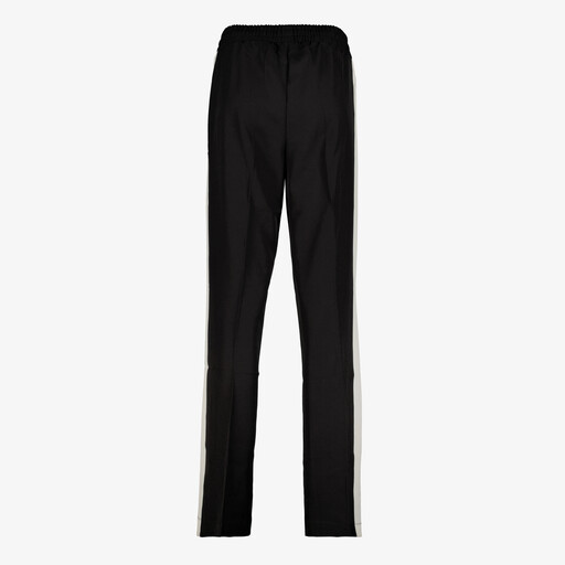 Dames wide leg broek met bies zwart