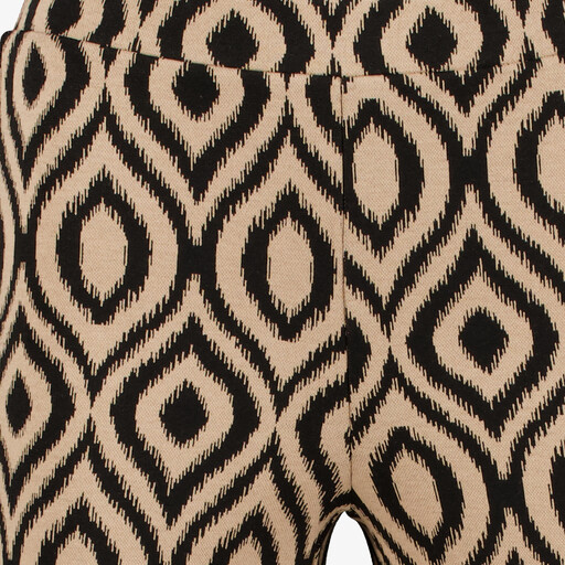 Dames flared broek met tribal print bruin zwart