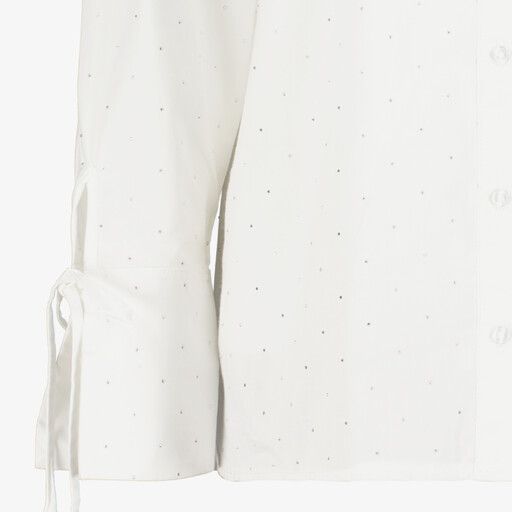 Dames blouse met strass steentjes wit
